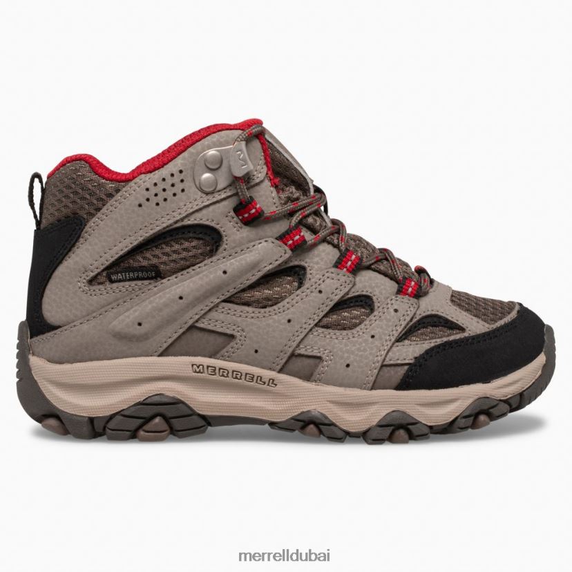 Merrell حذاء مواب 3 متوسط ​​مقاوم للماء (mk265701) Z2ZJ821430 صخرة / أحمر