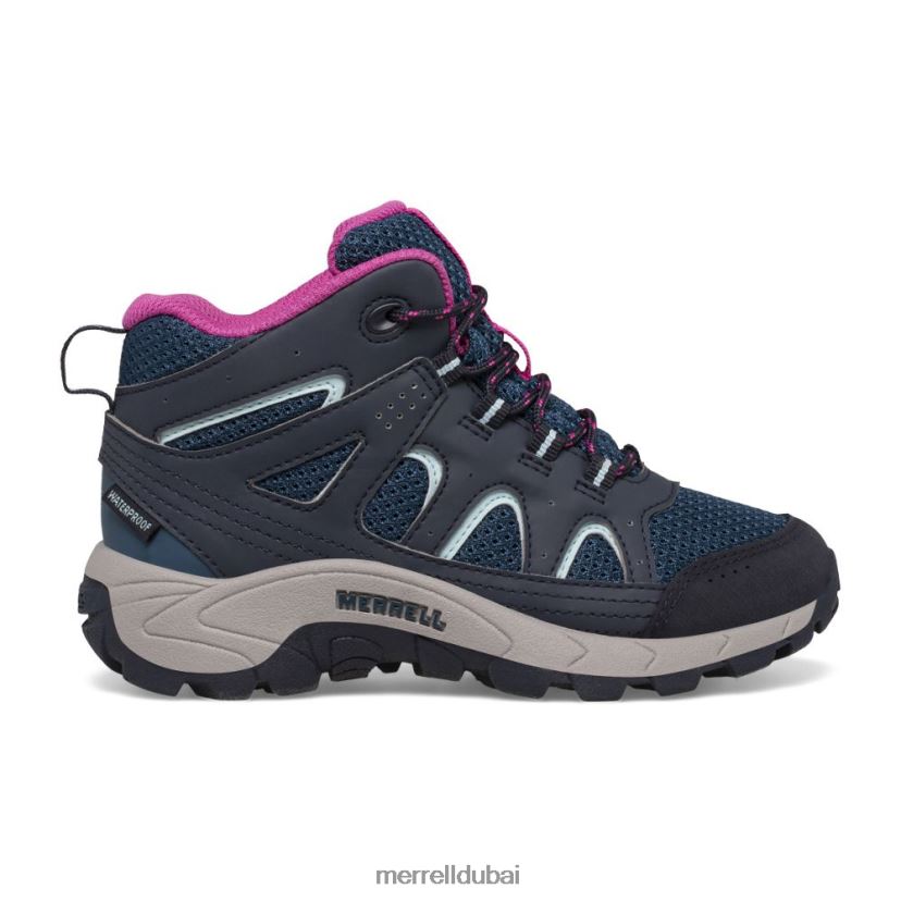 Merrell حذاء أوككريك برباط متوسط ​​الطول مقاوم للماء (mk166227) Z2ZJ821443 كحلي/فيروزي/فوشيا