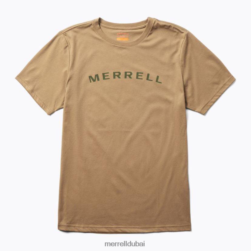 Merrell تيشيرت بأكمام قصيرة تحمل شعار Wordmark (jms26332-176) Z2ZJ82586 لون بني داكن