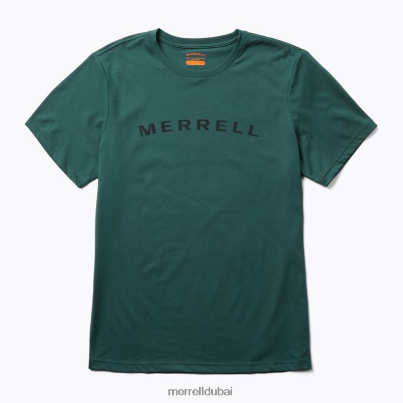 Merrell تيشيرت بأكمام قصيرة تحمل شعار Wordmark (jms26332-325) Z2ZJ82585 طحلب البحر