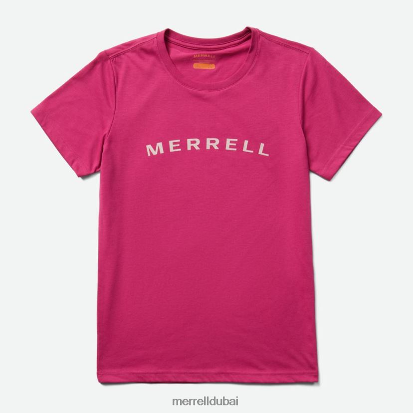 Merrell تيشيرت بأكمام قصيرة تحمل شعار Wordmark (jws26368-625) Z2ZJ821300 زهرة الصبار