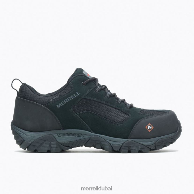 Merrell حذاء عمل موآب أونسيت مقاوم للماء بمقدمة مدببة (j099503) Z2ZJ82384 أسود